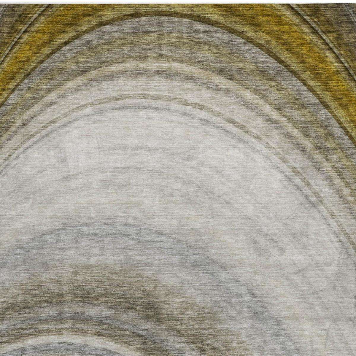 9' X 12' Taupe And Gray Abstract Shag Washable Area Rug With UV Protection - HomeRoots - Flyclothing LLC