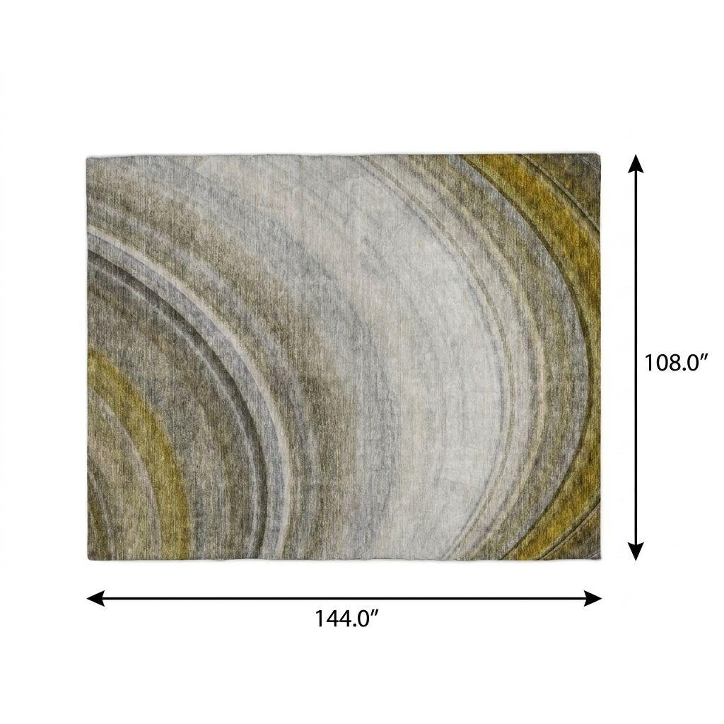 9' X 12' Taupe And Gray Abstract Shag Washable Area Rug With UV Protection - HomeRoots - Flyclothing LLC