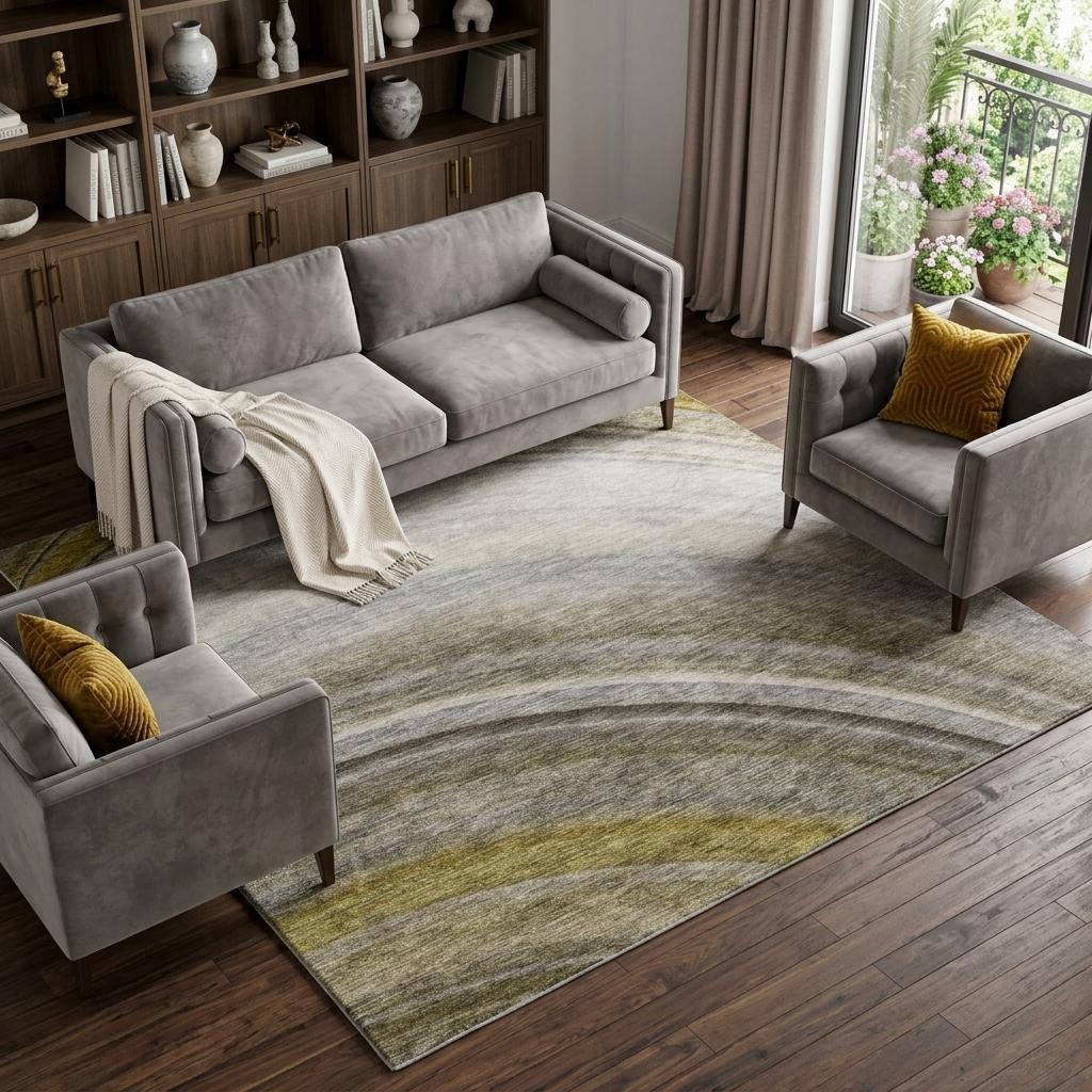 10' X 14' Taupe And Gray Abstract Shag Washable Area Rug With UV Protection - HomeRoots - Flyclothing LLC