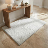 3' X 5' Green And Ivory Striped Shag Washable Area Rug With UV Protection - HomeRoots - Flyclothing LLC