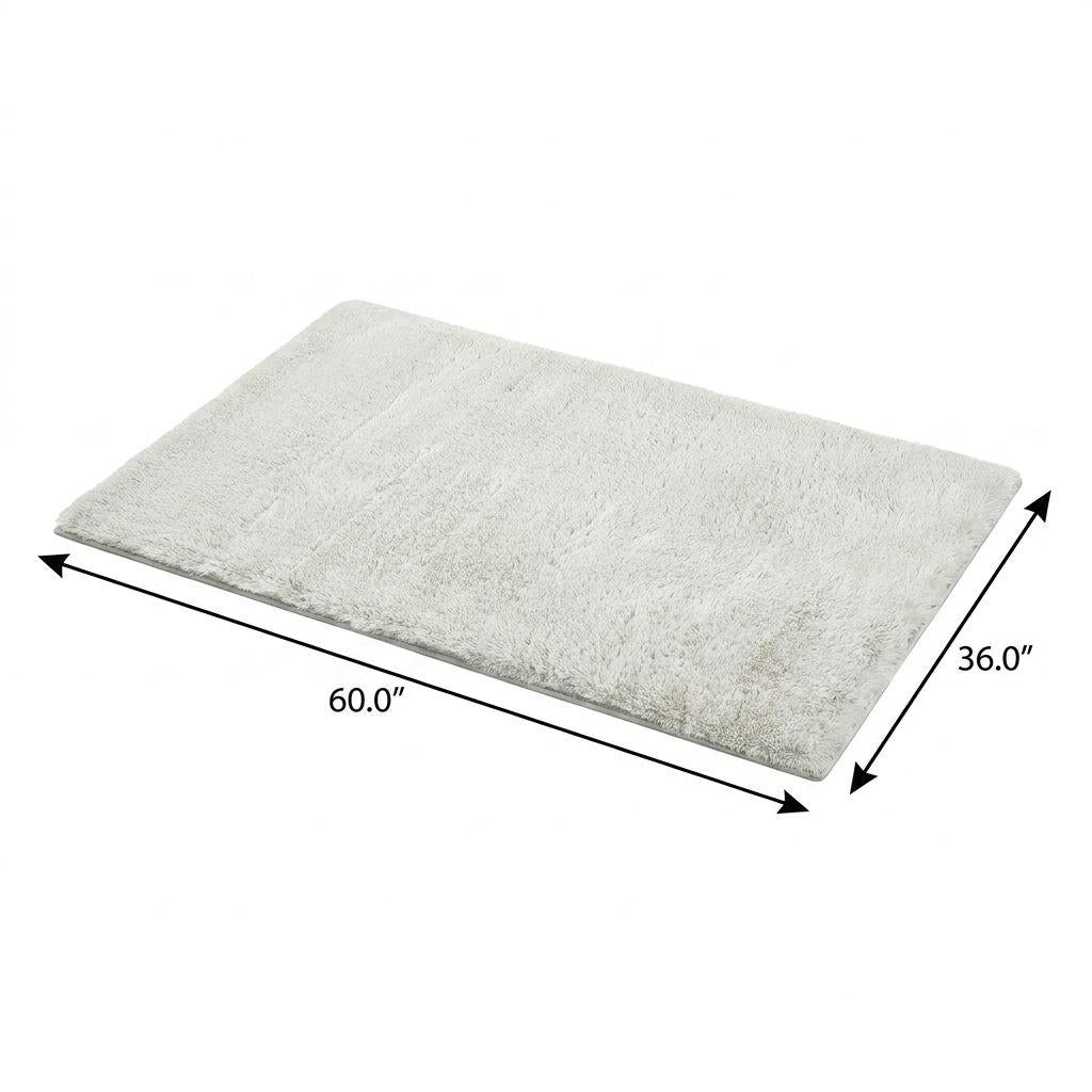 3' X 5' Green And Ivory Striped Shag Washable Area Rug With UV Protection - HomeRoots - Flyclothing LLC