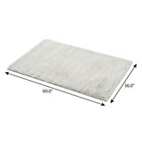 3' X 5' Green And Ivory Striped Shag Washable Area Rug With UV Protection - HomeRoots - Flyclothing LLC