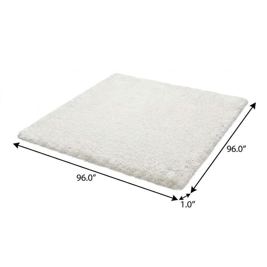 8' Green And Ivory Striped Shag Washable Round Rug With UV Protection - HomeRoots - Flyclothing LLC