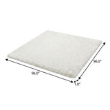 8' Green And Ivory Striped Shag Washable Round Rug With UV Protection - HomeRoots - Flyclothing LLC
