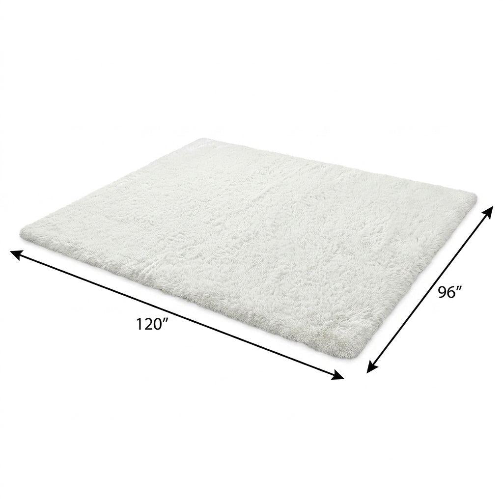 8' X 10' Green And Ivory Striped Shag Washable Area Rug With UV Protection - HomeRoots - Flyclothing LLC