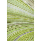 9' X 12' Green And Ivory Striped Shag Washable Area Rug With UV Protection - HomeRoots - Flyclothing LLC