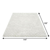 9' X 12' Green And Ivory Striped Shag Washable Area Rug With UV Protection - HomeRoots - Flyclothing LLC