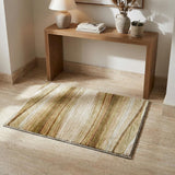 3' X 5' Beige And Taupe Striped Shag Washable Area Rug With UV Protection - HomeRoots - Flyclothing LLC