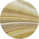 8' Beige And Taupe Striped Shag Washable Round Rug With UV Protection - HomeRoots - Flyclothing LLC