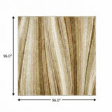 8' Beige And Taupe Striped Shag Washable Round Rug With UV Protection - HomeRoots - Flyclothing LLC