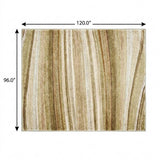 8' X 10' Beige And Taupe Striped Shag Washable Area Rug With UV Protection - HomeRoots - Flyclothing LLC