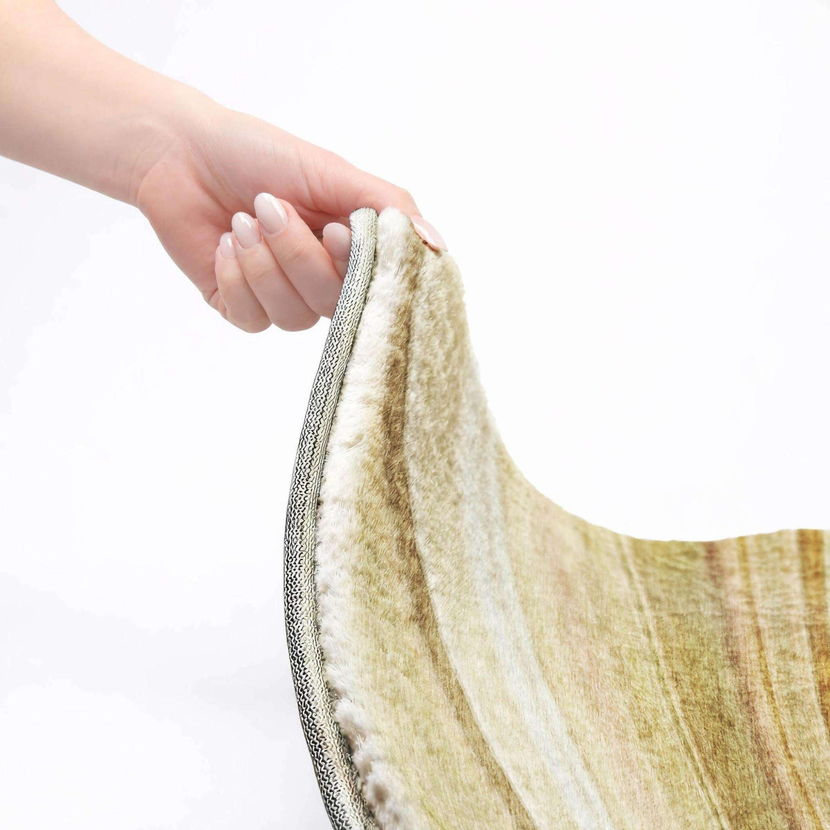 9' X 12' Beige And Taupe Striped Shag Washable Area Rug With UV Protection - HomeRoots - Flyclothing LLC