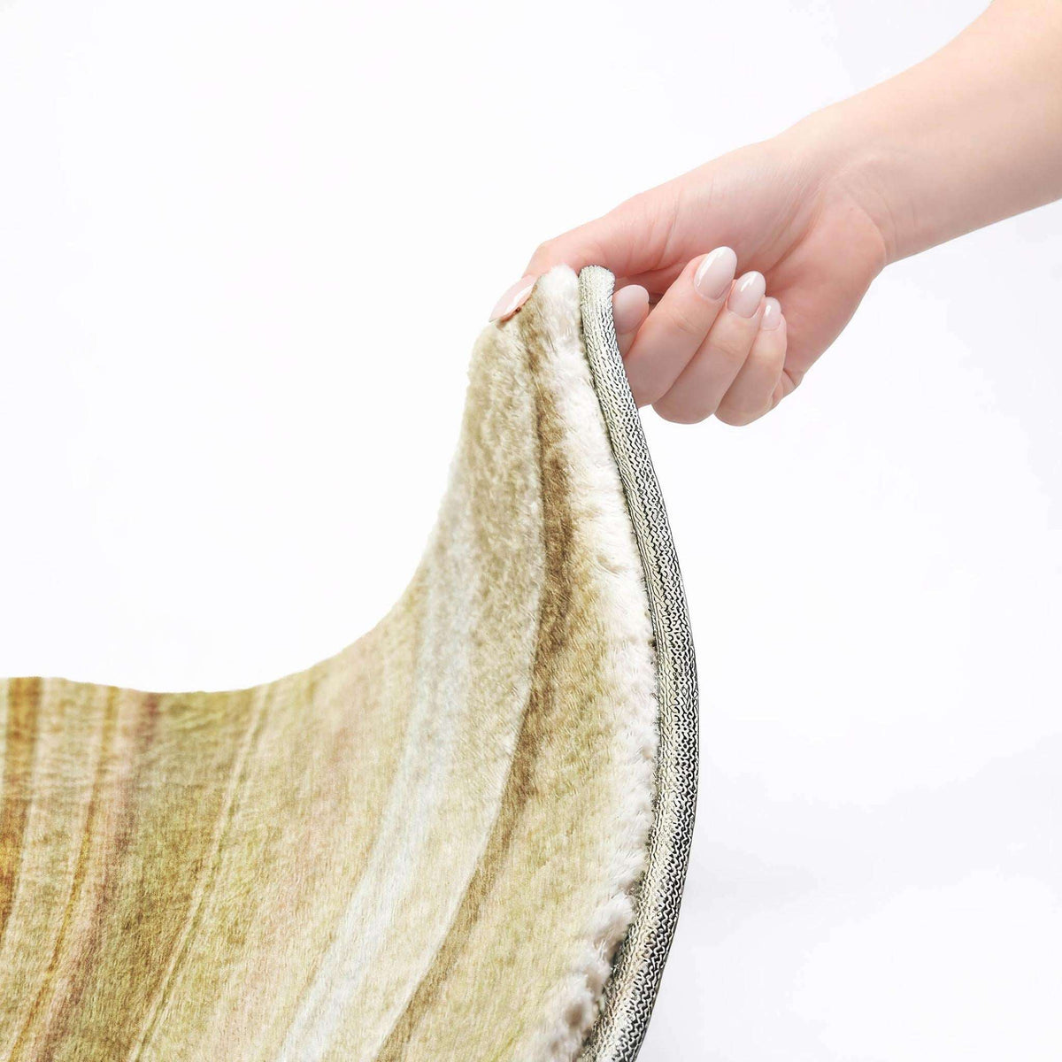 10' X 14' Beige And Taupe Striped Shag Washable Area Rug With UV Protection - HomeRoots - Flyclothing LLC