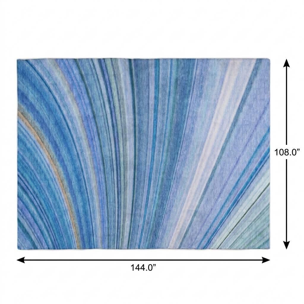 9' X 12' Blue And Denim Blue Striped Shag Washable Area Rug With UV Protection - HomeRoots - Flyclothing LLC