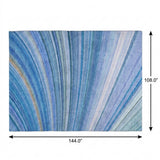 9' X 12' Blue And Denim Blue Striped Shag Washable Area Rug With UV Protection - HomeRoots - Flyclothing LLC