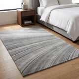 3' X 5' Gray And Silver Striped Shag Washable Area Rug With UV Protection - HomeRoots - Flyclothing LLC