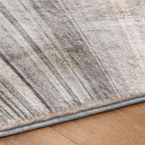 3' X 5' Gray And Silver Striped Shag Washable Area Rug With UV Protection - HomeRoots - Flyclothing LLC