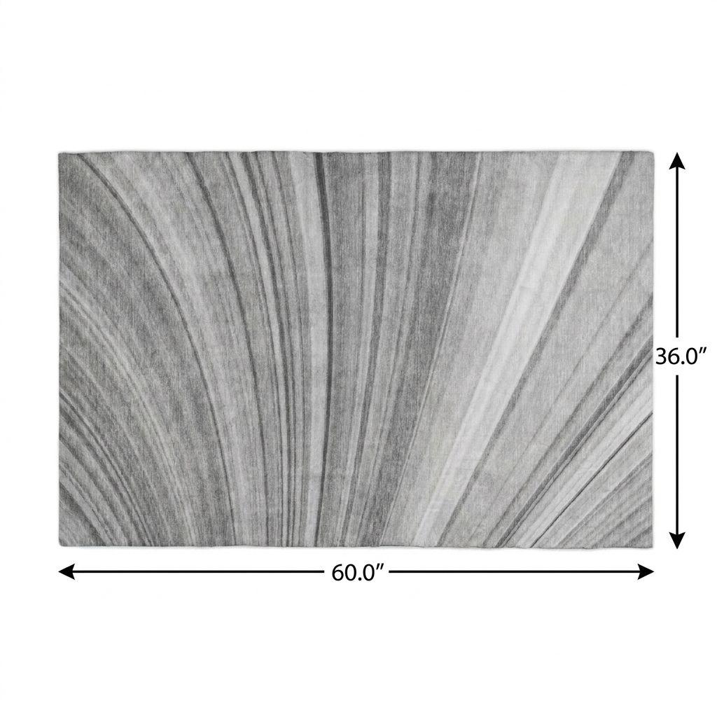 3' X 5' Gray And Silver Striped Shag Washable Area Rug With UV Protection - HomeRoots - Flyclothing LLC