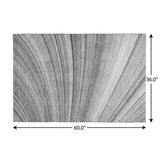 3' X 5' Gray And Silver Striped Shag Washable Area Rug With UV Protection - HomeRoots - Flyclothing LLC