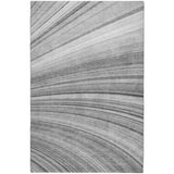 5' X 8' Gray And Silver Striped Shag Washable Area Rug With UV Protection