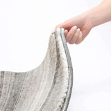 8' Gray And Silver Striped Shag Washable Round Rug With UV Protection - HomeRoots - Flyclothing LLC