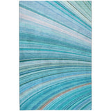 10' X 14' Teal And Aqua Striped Shag Washable Area Rug With UV Protection - HomeRoots - Flyclothing LLC