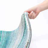 10' X 14' Teal And Aqua Striped Shag Washable Area Rug With UV Protection - HomeRoots - Flyclothing LLC