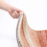 5' X 8' Terra Cotta And Salmon Striped Shag Washable Area Rug With UV Protection - HomeRoots - Flyclothing LLC