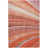 5' X 8' Terra Cotta And Salmon Striped Shag Washable Area Rug With UV Protection - HomeRoots - Flyclothing LLC