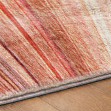 9' X 12' Terra Cotta And Salmon Striped Shag Washable Area Rug With UV Protection - HomeRoots - Flyclothing LLC