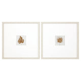 Set Of Two Neutral Palm Distressed White Framed Wall Art - HomeRoots - Flyclothing LLC
