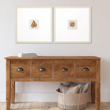 Set Of Two Neutral Palm Distressed White Framed Wall Art - HomeRoots - Flyclothing LLC