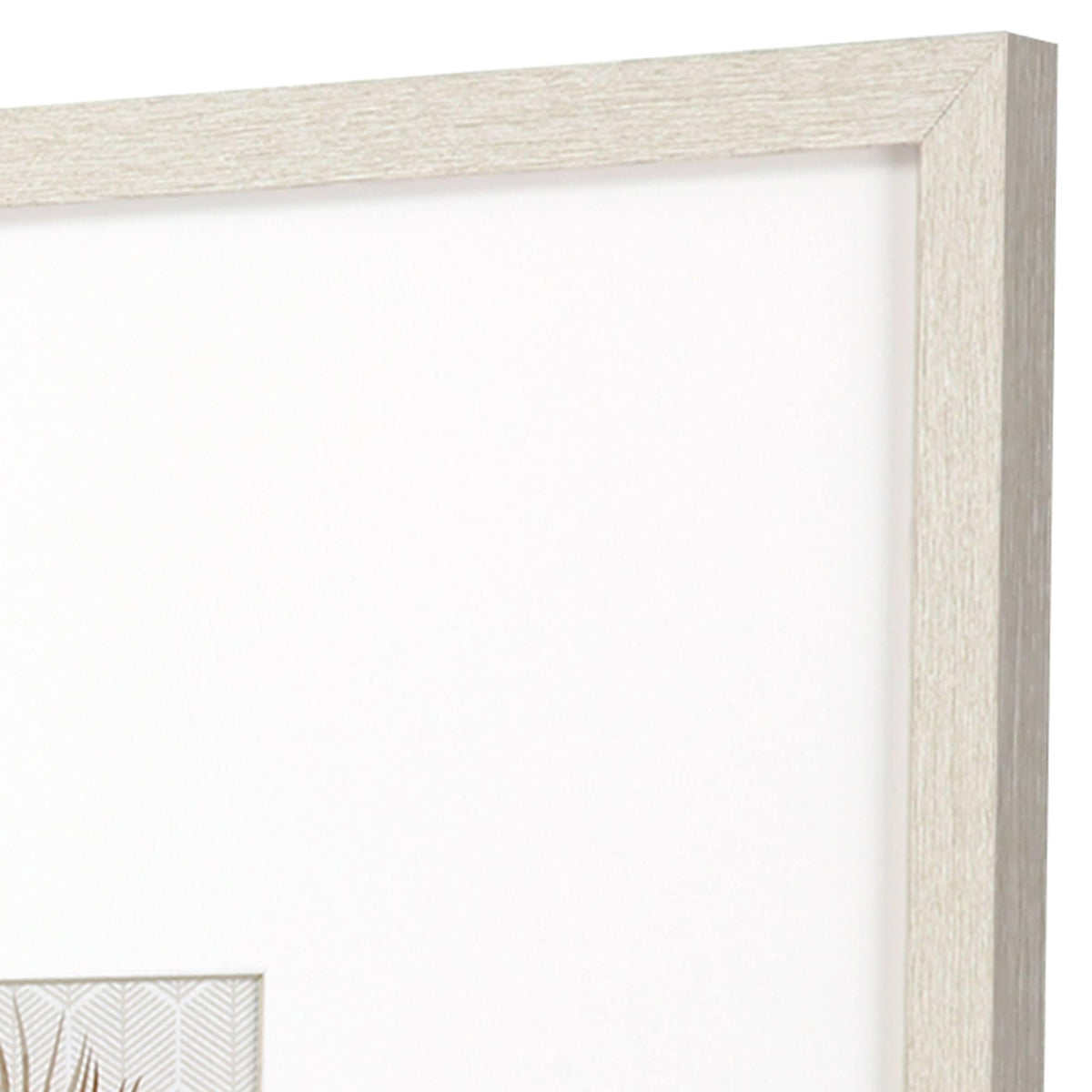 Set Of Two Neutral Palm Distressed White Framed Wall Art - HomeRoots - Flyclothing LLC