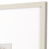 Set Of Two Neutral Palm Distressed White Framed Wall Art - HomeRoots - Flyclothing LLC