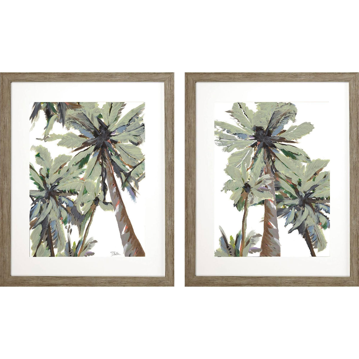 Set Of Two La Palma Brown Framed Wall Art