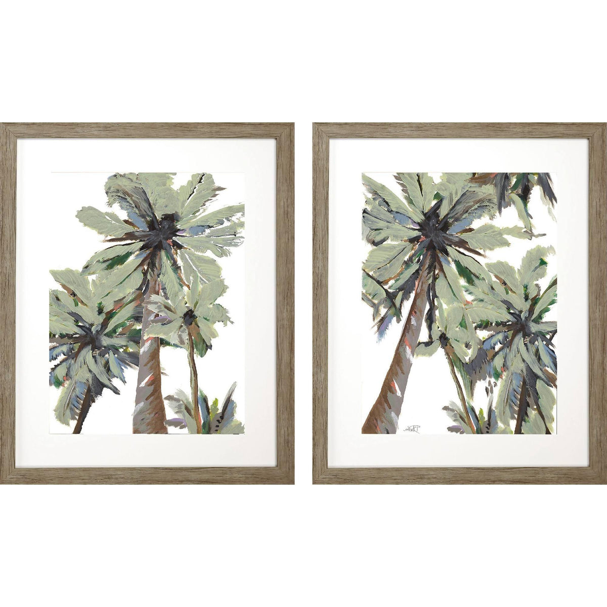 Set Of Two La Palma Brown Framed Wall Art