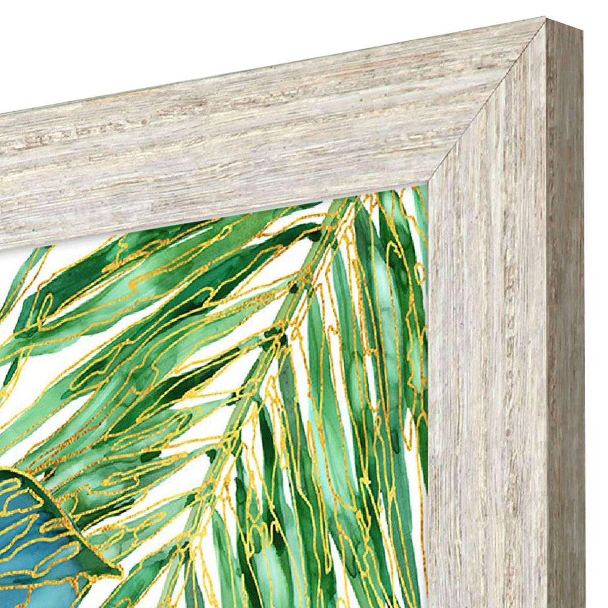 Spectrum Palm Fronds IV Distressed White Framed Wall Art - HomeRoots - Flyclothing LLC