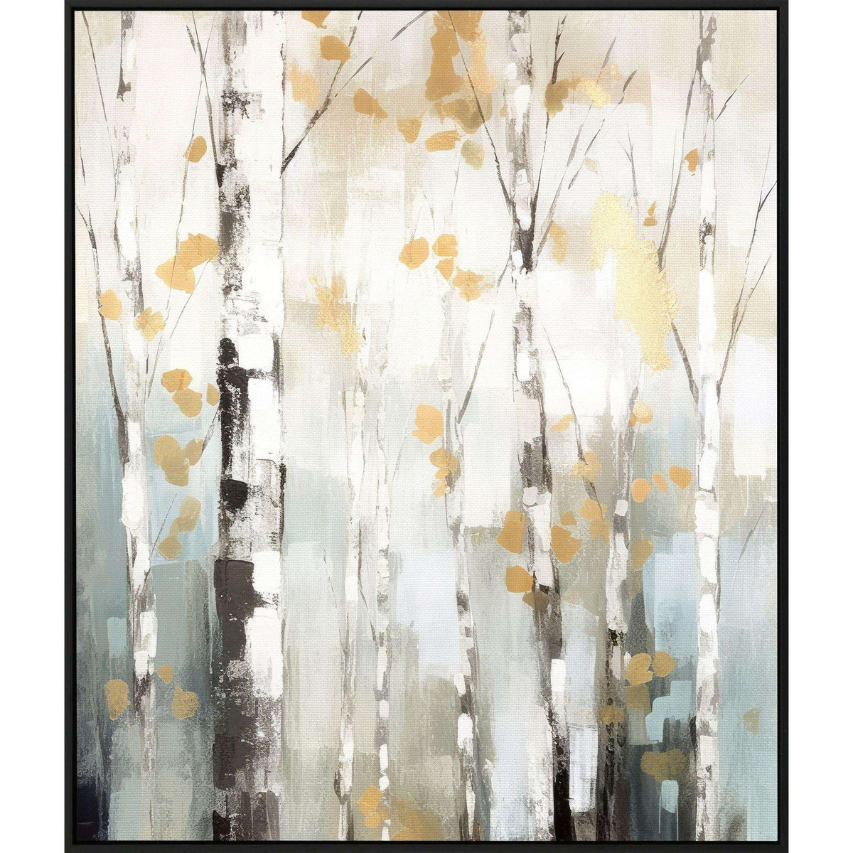 Birch Silhouette I Black Floater Frame Wall Art - HomeRoots - Flyclothing LLC