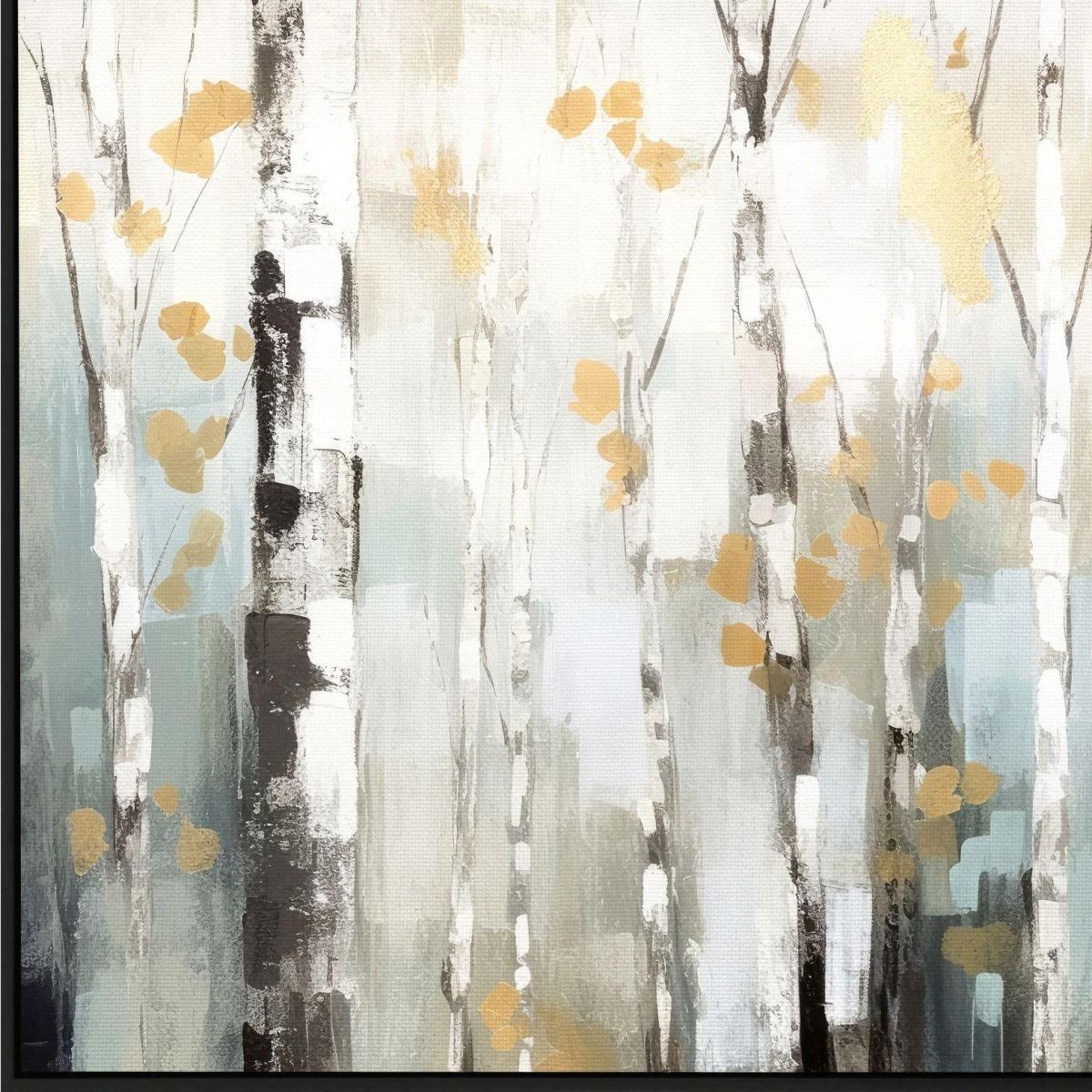 Birch Silhouette I Black Floater Frame Wall Art