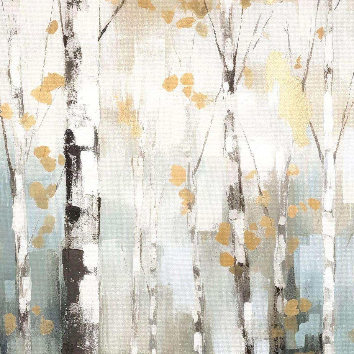 Birch Silhouette I Black Floater Frame Wall Art