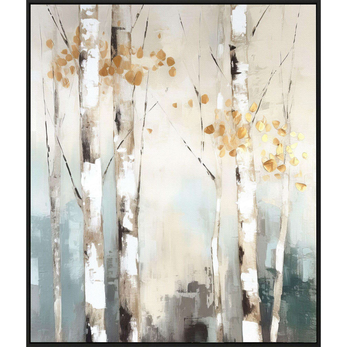 Birch Silhouette II Black Floater Frame Wall Art - HomeRoots - Flyclothing LLC