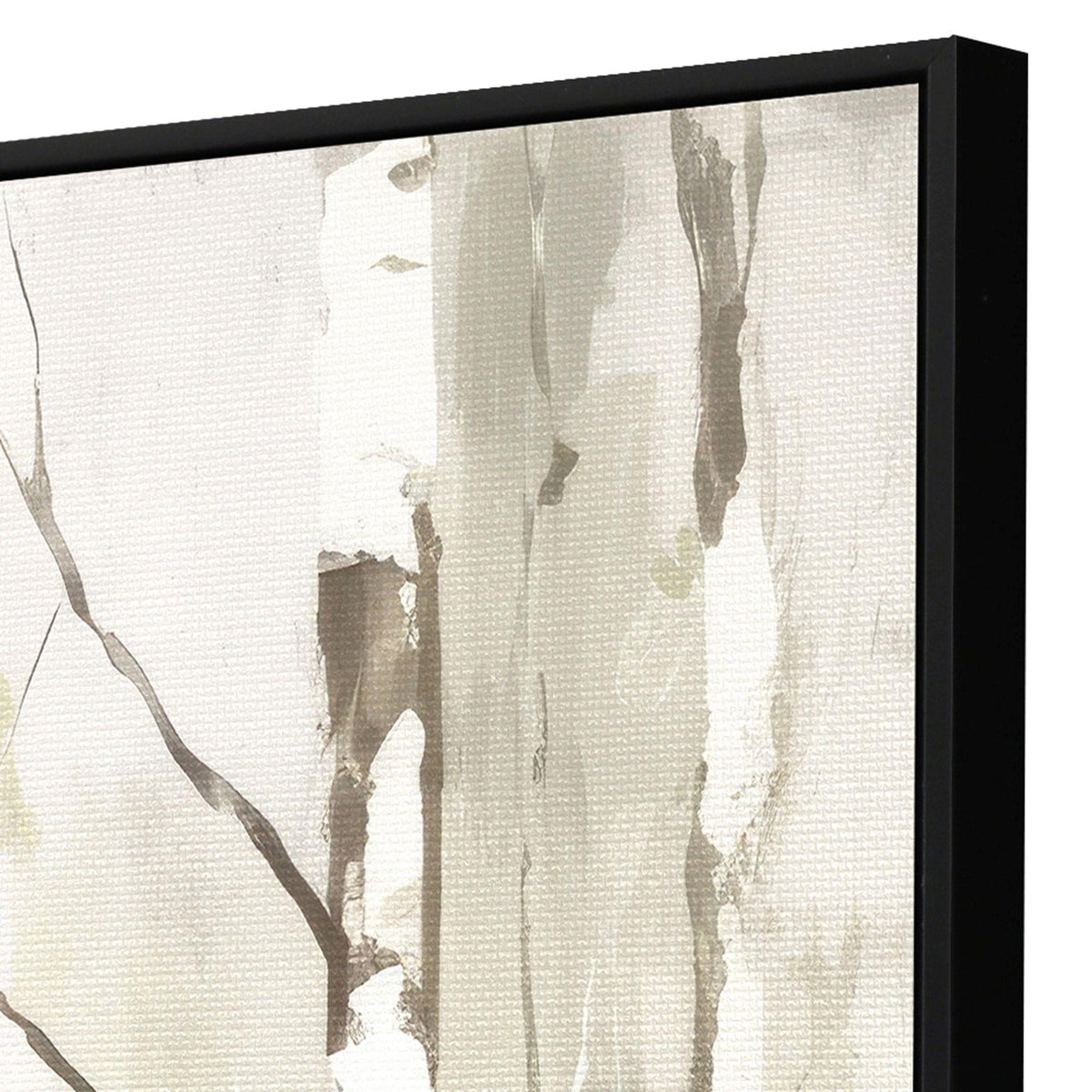 Birch Silhouette IV Black Floater Frame Wall Art