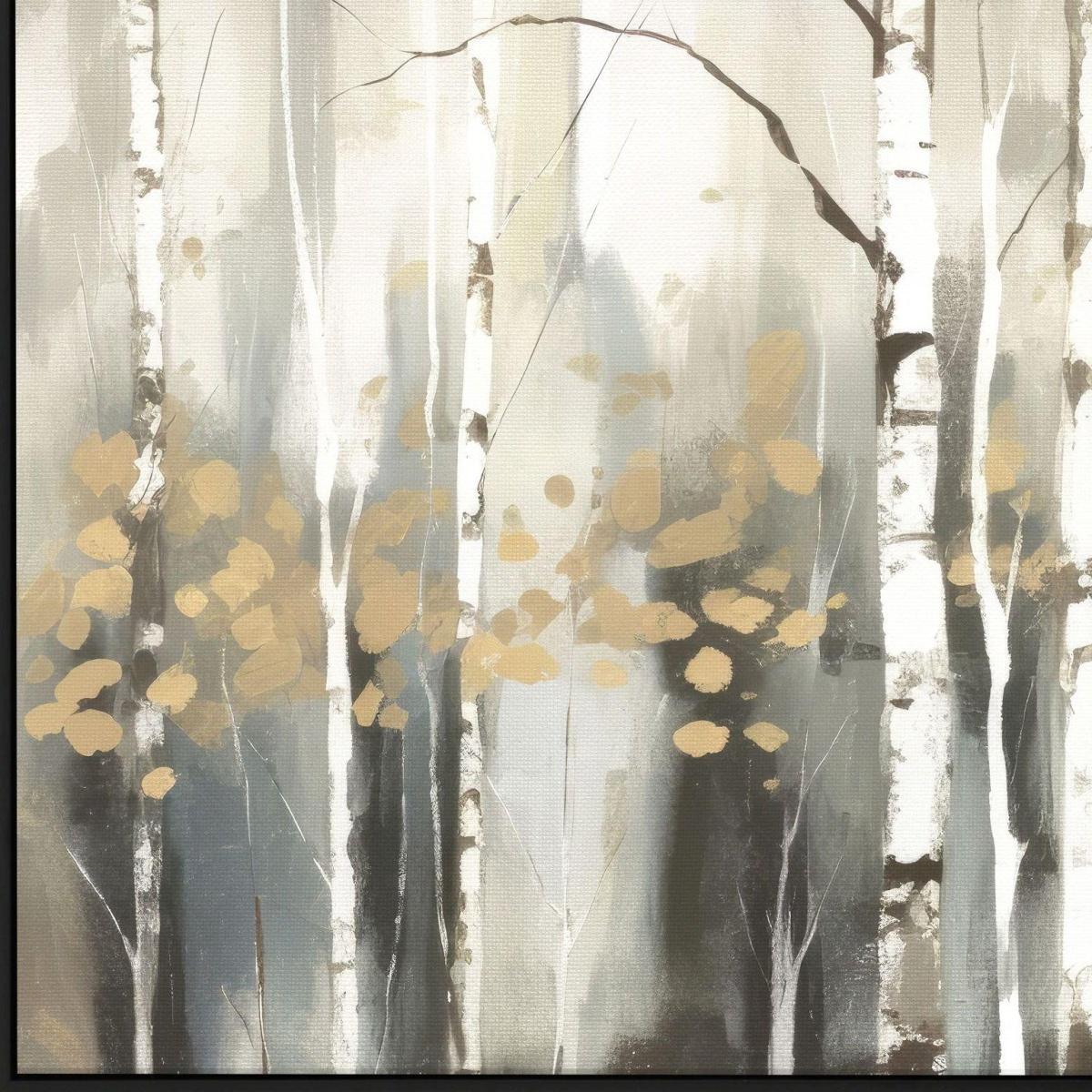 Birch Silhouette IV Black Floater Frame Wall Art