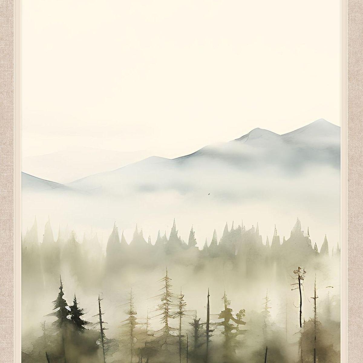 Mountain Glimpse II Brown Framed Wall Art