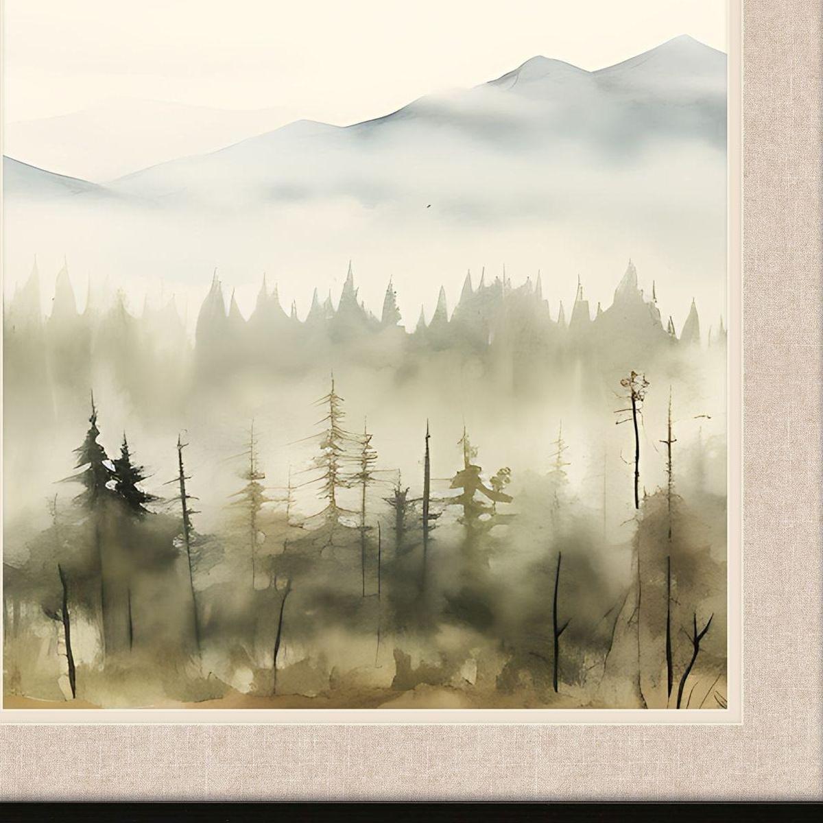 Mountain Glimpse II Brown Framed Wall Art