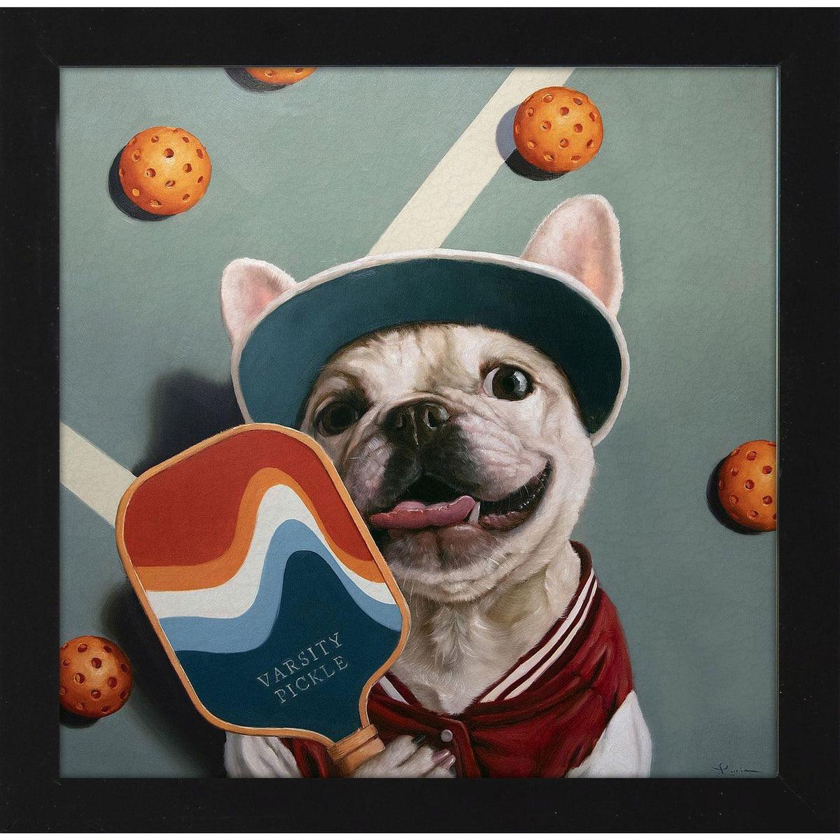 Varsity Pickle Black Framed Wall Art