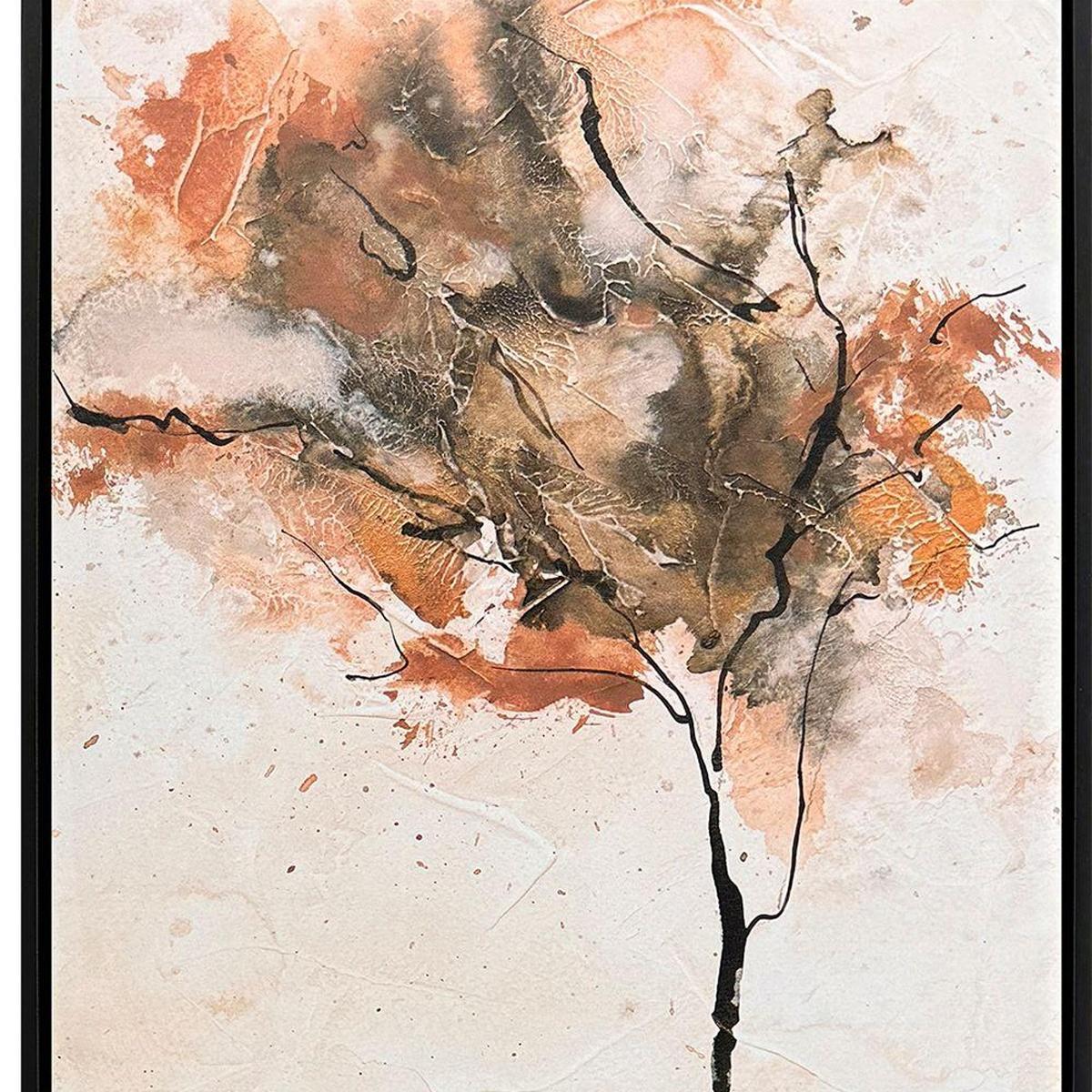 Set Of Two Textural Trees Black Floater Frame Wall Art - HomeRoots - Flyclothing LLC