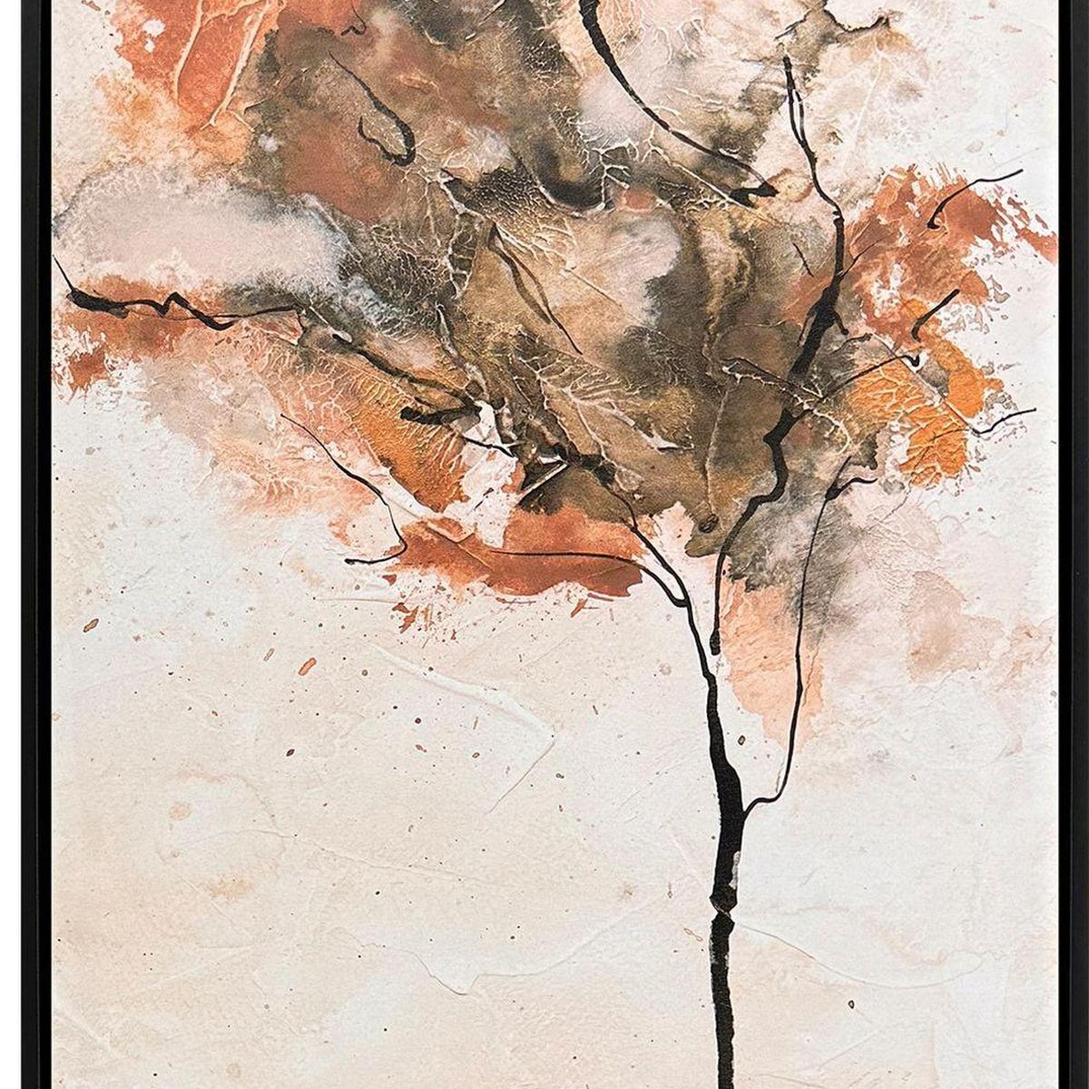 Set Of Two Textural Trees Black Floater Frame Wall Art - HomeRoots - Flyclothing LLC