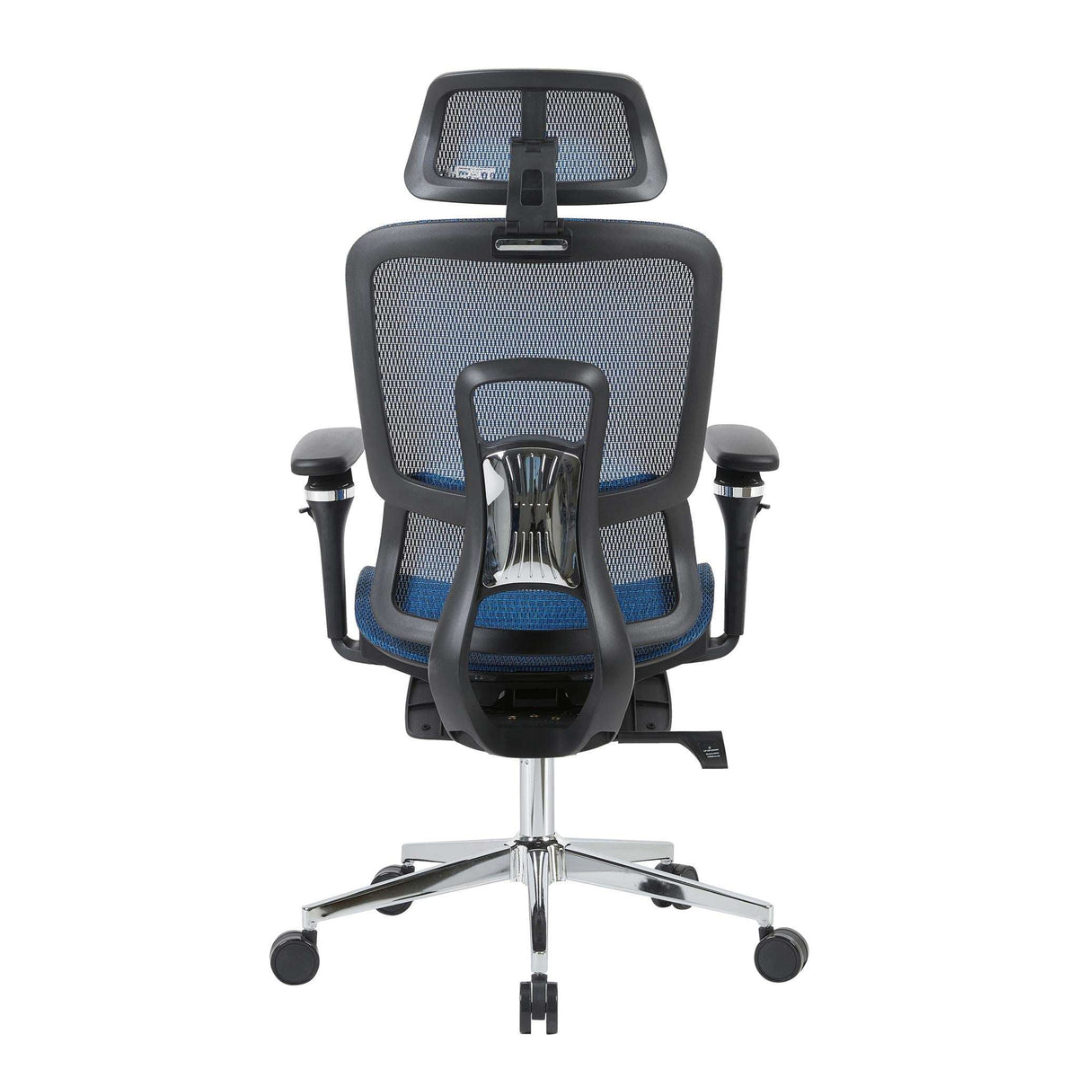 Blue Adjustable Height Swivel Rolling Gaming Chair With Footrest - HomeRoots - Flyclothing LLC