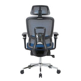 Blue Adjustable Height Swivel Rolling Gaming Chair With Footrest - HomeRoots - Flyclothing LLC
